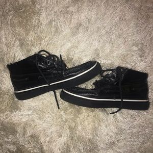 Men's Black High Top Sperry Sneaker Shoes